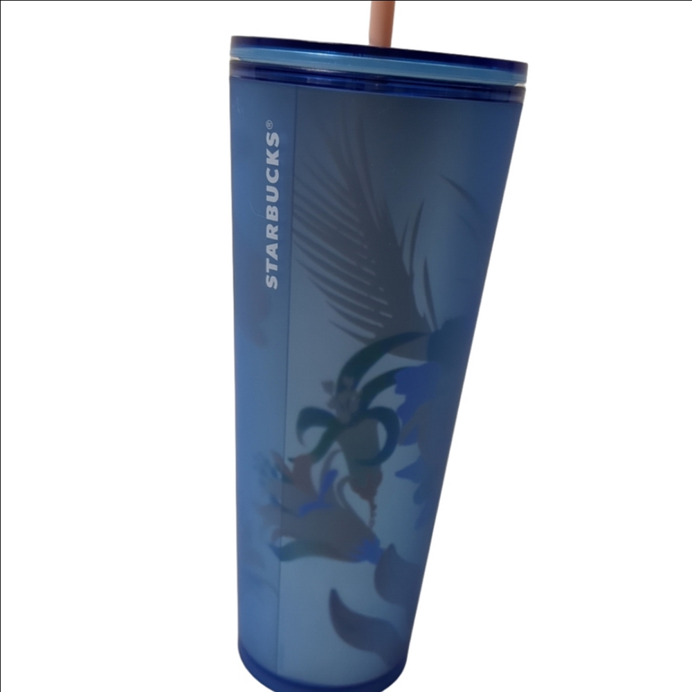 Starbucks 2023 Blue Floral Soft Touch Cold Cup Tumbler Venti 24 oz